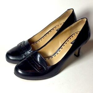 Black Leather Pumps